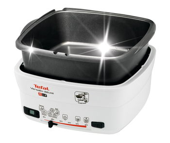 T-fal FR490051 7-in-1 Multi-Cooker and Deep Fryer with Nonstick Removable Bowl and Timer White 2.2 Pound 