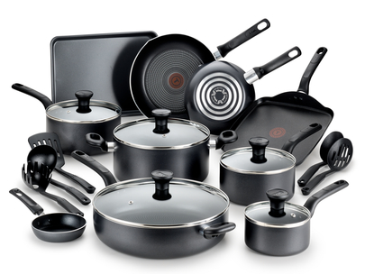 Cookware Set T-fal Nonstick Aluminum Kitchen Pots And Pans Dishwasher 20Pcs Gray 