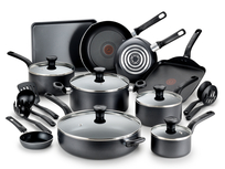 T-fal Simply Cook Nonstick Cookware, 20pc Set, Black